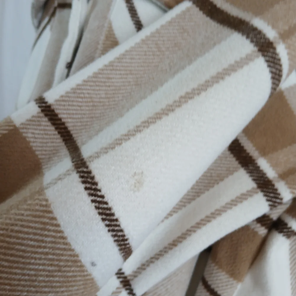 Love Tree Tan and Cream Plaid Utility Jacket Sz 1X Casual Cabin Work Outdoor